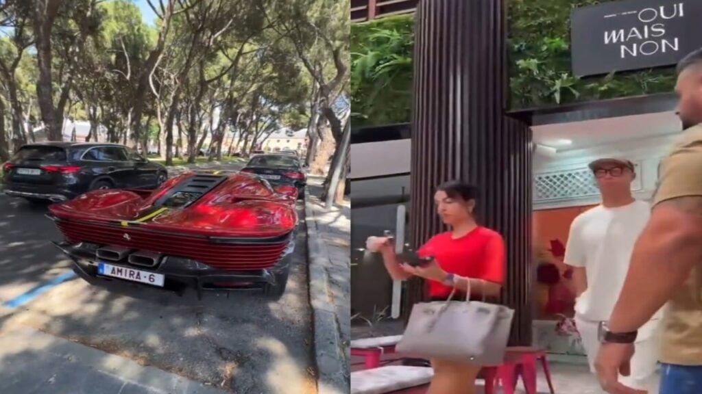 رونالدو وجورجينا يتجولان في شوارع مدريد بسيارتهم الفارهة.. تغطية