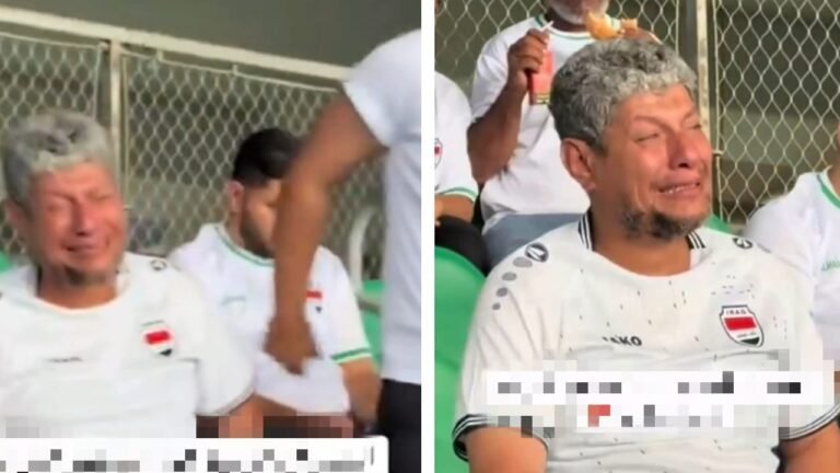 مشجع عراقي ينهار بالبكاء بعد ضياع حلم التأهل للمونديال .. تغطية