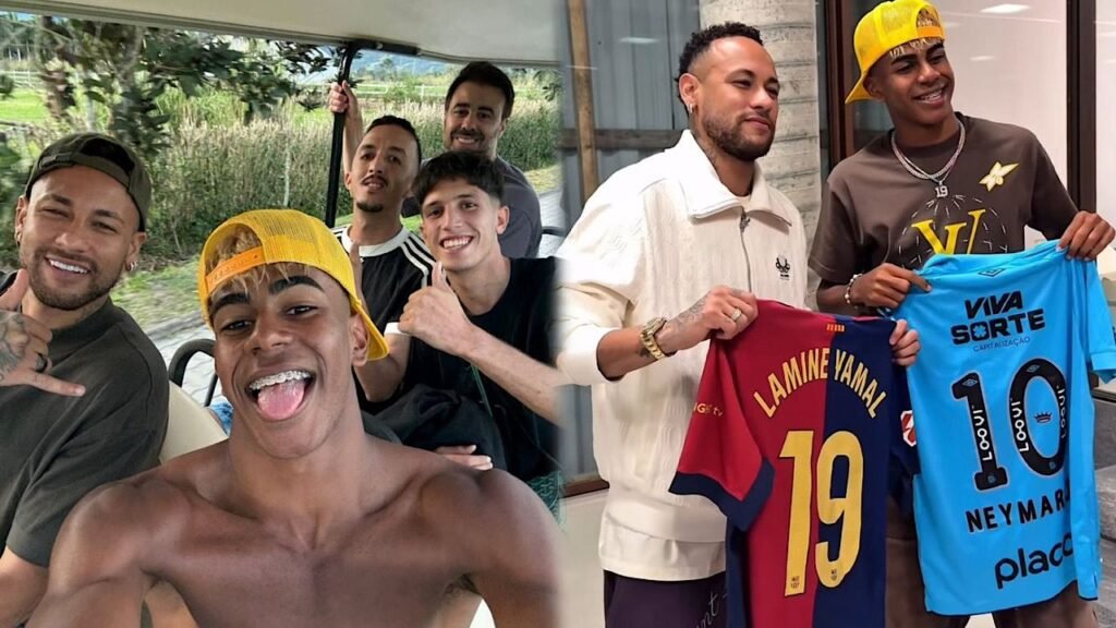 لامين يقضي عطلته برفقة نيمار ويتبادل معه القمصان.. تغطية وصور