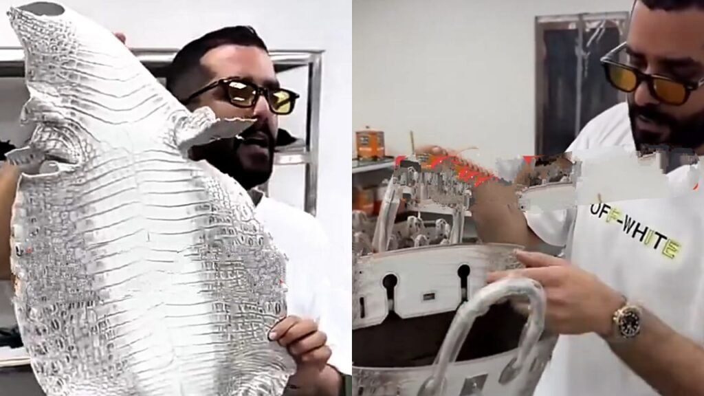 عبدالله الودعاني يوثّق استخدام جلود تماسيح حقيقية في صناعة شنط إيرميز  ..  تغطية