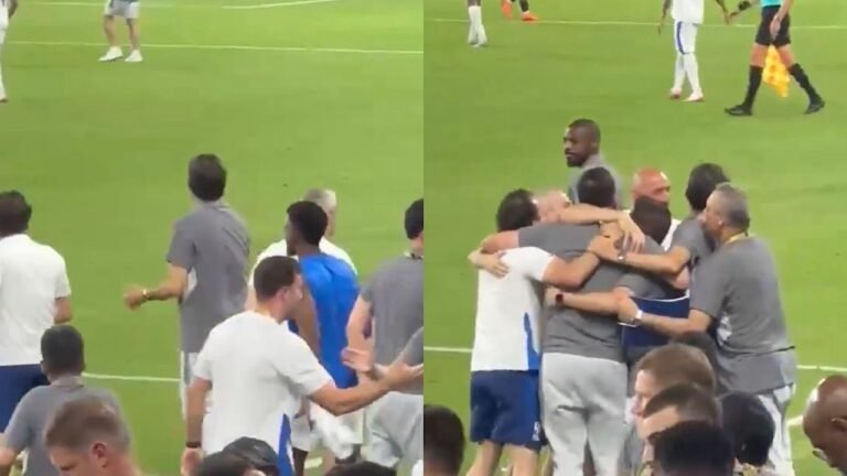 إنزاغي يحتفل مع طاقمه المساعد بالتأهل والفرحة تملأ أرجاء الملعب .. تغطية