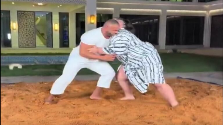 أبو ربيعة يهزم مصارع ياباني في تحدي السومو.. تغطية