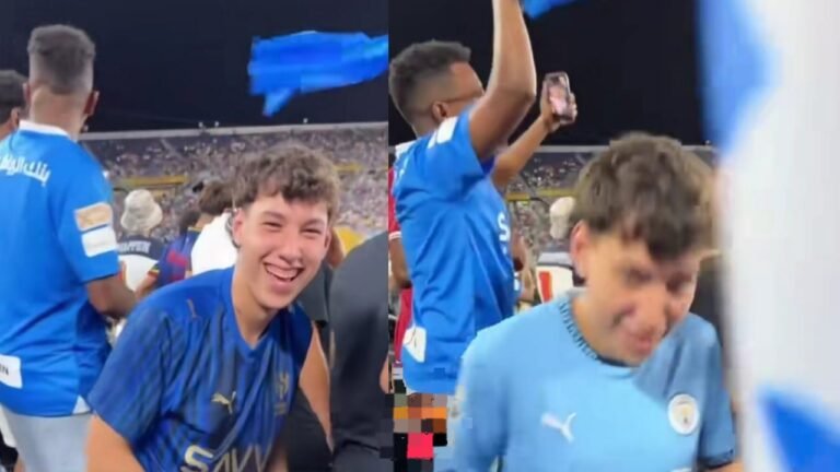 مشجع مانشستر سيتي يخلع تيشرت السيتي ويرتدي تيشرت الهلال.. تغطية