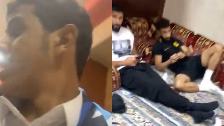 مشجع الأخدود يمازح لاعبي الاتحاد خلال تواجدهم في أحد المطاعم .. تغطية