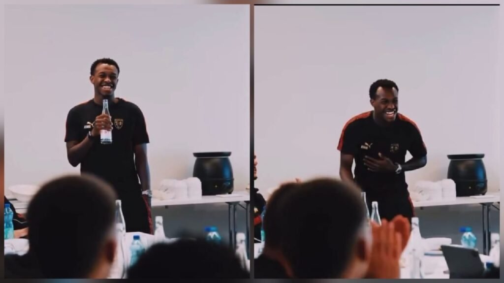 سعود عبدالحميد يغني بالعربية أمام لاعبي لانس .. تغطية