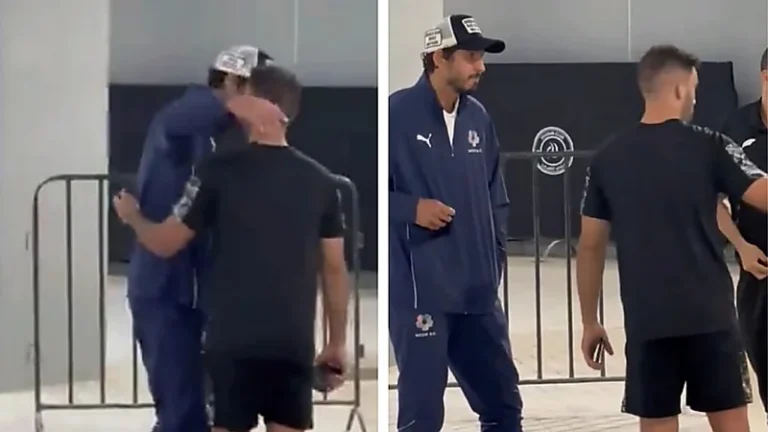 لقاؤ مؤثر يجمع أحمد حجازي وحمدالله بعد مواجهة الرياض ونيوم .. تغطية