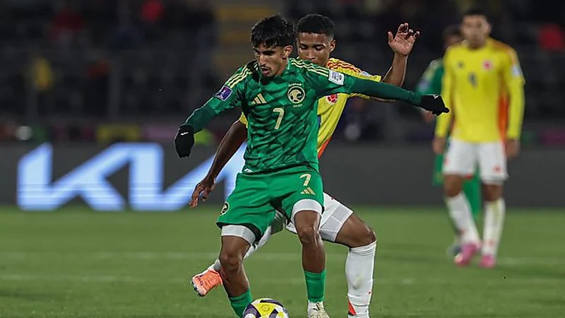 الأخضر الشاب يتعثر أمام كولومبيا