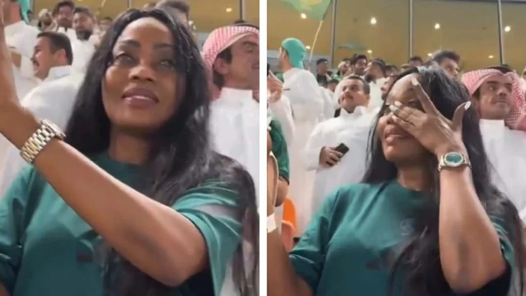 بكاء زوجة رينارد عقب تأهل الأخضر لمونديال 2026.. تغطية