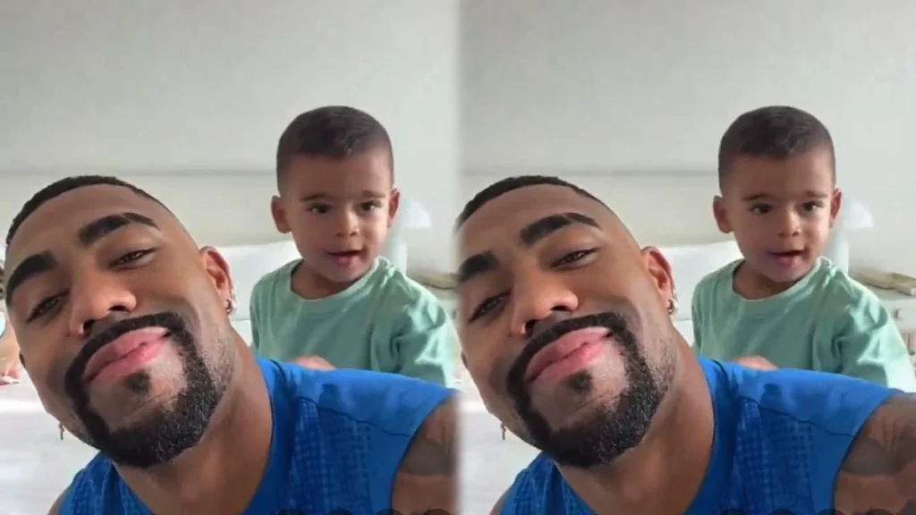 مقطع عفوي لمالكوم وهو يلاعب ابنة غابرييل