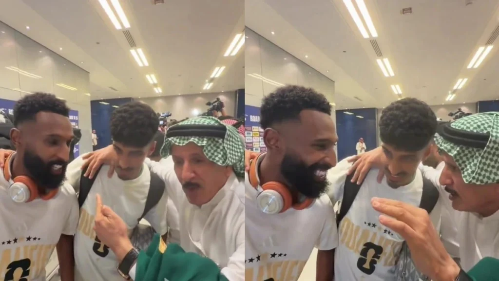 إبراهيم الفريان لـ فراس البريكان وزياد الجهني: والله عيب ما تسلموا علي.. تغطية