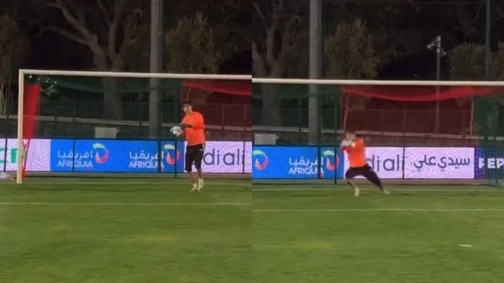 بونو يخطف الأنظار بتألقه وتسديداته في تدريبات المنتخب المغربي.. تغطية