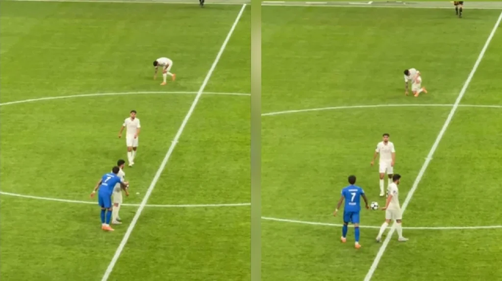 نونيز يهدي الكرة بطريقة طريفة للاعب السد .. تغطية