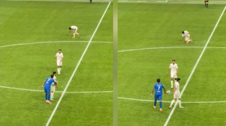 نونيز يهدي الكرة بطريقة طريفة للاعب السد .. تغطية