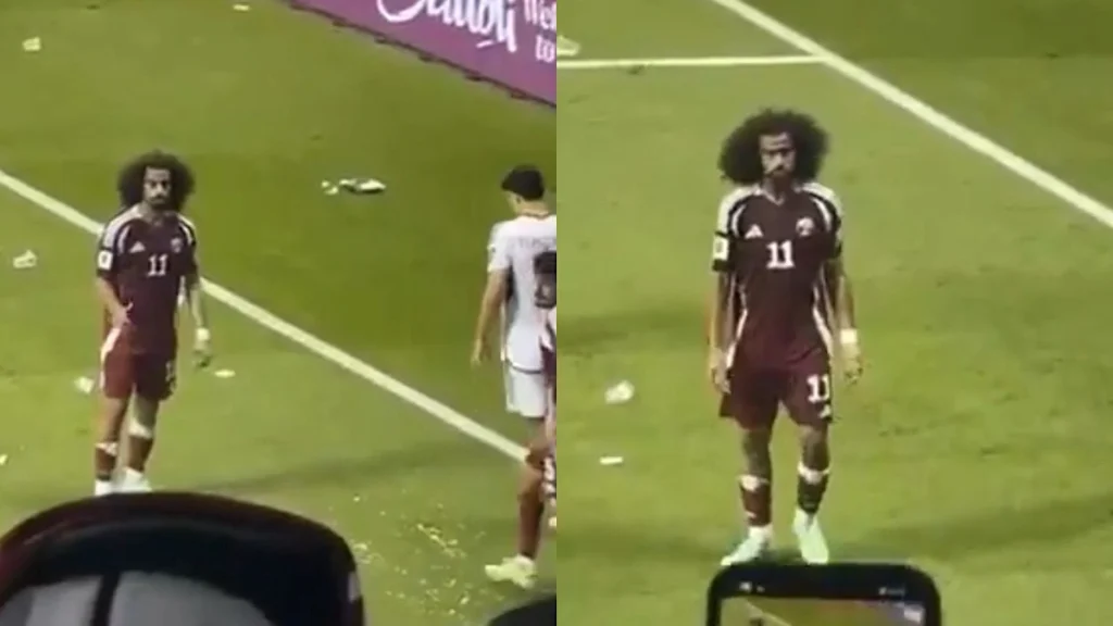 أكرم عفيف يطلب من الجماهير رمي القوارير لتعطيل المباراة  .. تغطية