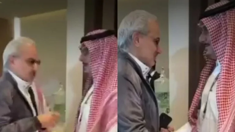 لقاء ودي يجمع الأمير الوليد بن طلال والأمير نواف بن سعد .. تغطية